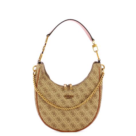 Guess Dagan Latte Logo Hobo Bag Bagalier