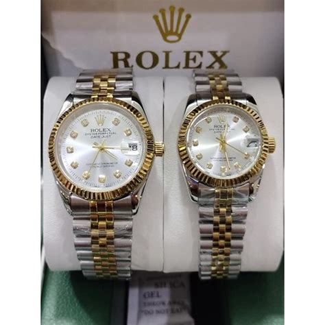 Rolexx Date Just Fully Automatic Stainless Stella Case Couple Set