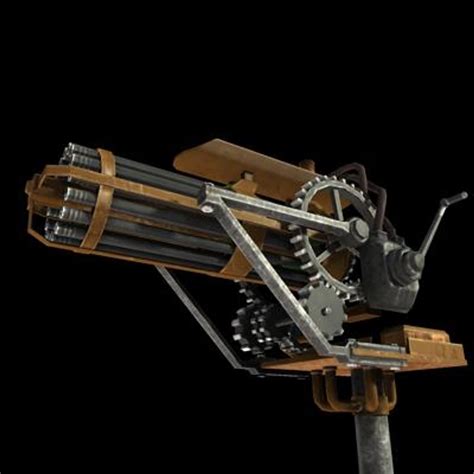 Maya Steampunk Gatling Gun