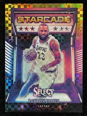 2023 24 Panini Select Lebron James 14 Starcade Gold Checkerboard Prizm