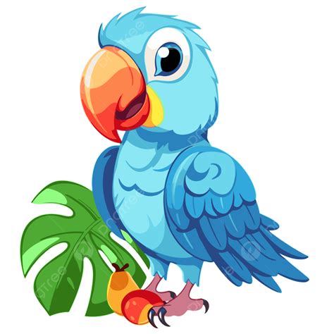 Loro Clipart Dibujos Animados Loro Azul Tropical En Entornos Tropicales