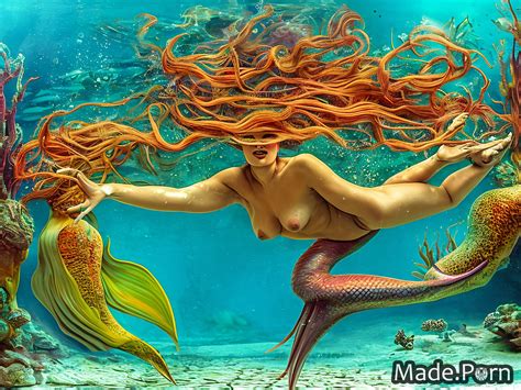 Porn Image Of Small Tits Underwater Woman Mermaid Topless Surrealism Created By AI