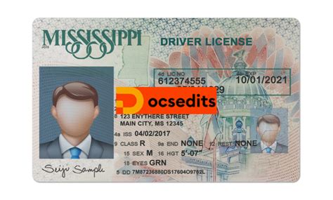 Mississippi Driver License Psd Template Usa Valuable Driving License