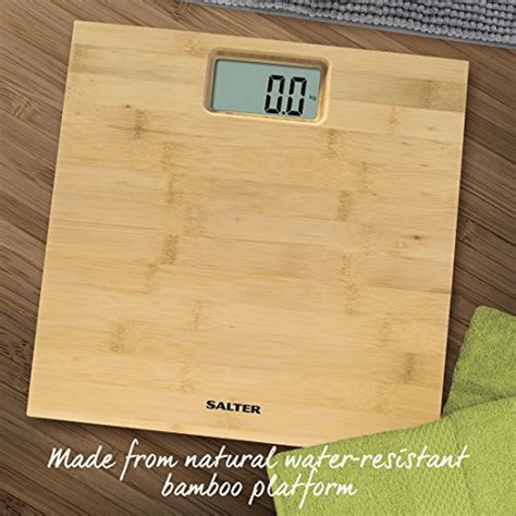 Salter 9086 Wh3r Bamboo Electronic Bathroom Scale Natural Water