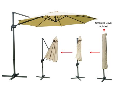 Kozyard 10 Offset Cantilever Hanging Patio Umbrella Large Market Styl