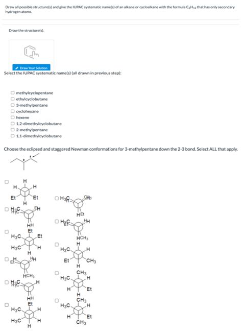 Solved Draw All Possible Structure S And Give The Iupac Chegg