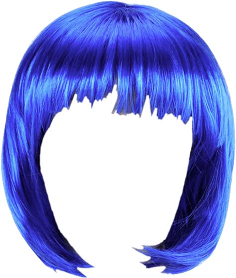 Download Hd Wig Blue Bob Wig Png Transparent Png Image