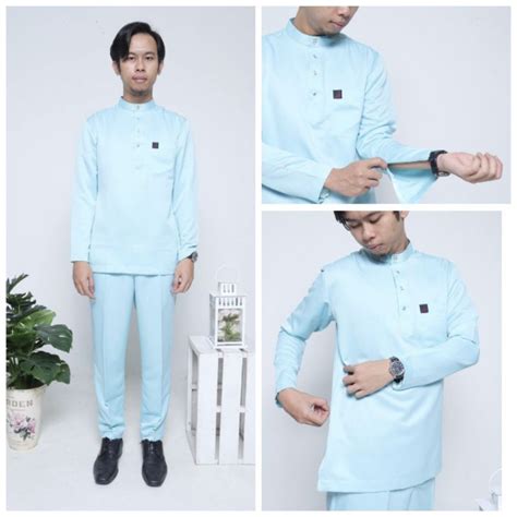 Baju Melayu Dewasa Cekak Musang Slim Fit 3 Zip Exclusive 🎁free T Butang Baju Vol 2