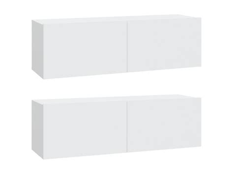 Meubles Tv Pcs Bancs Tv Armoires De Rangement Blanc X X Cm