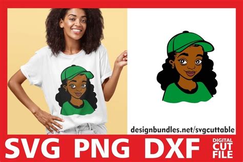 Black Girl With A Cap Svg Melanin Png Baseball Cap Svg