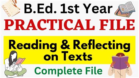 Reading And Reflecting On Text B Ed 1st Year Practical File