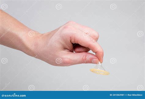 Safe Sex Condom In Man S Hand Contraceptive Stock Image Image Of Aids Medicine 241063981