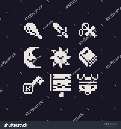 Abstract 1bit Pixel Art Icons Set Stock Vector (Royalty Free) 1328578565 | Shutterstock