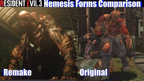 Resident Evil 3 Remake Vs Original All Nemesis Forms Comparison Re3