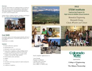 Fillable Online Engr Colostate STEM2012 Brochure Pub College Of