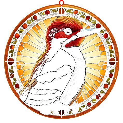 Hueforge Stained Glass Style Redheaded Woodpecker By Tlavedas Download Free Stl Model