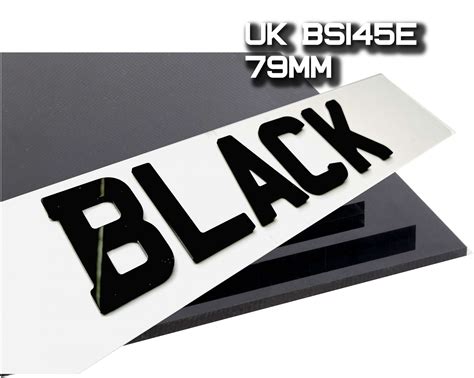 79mm Uk 4d Charles Wright Gloss Black Acrylic Number Plate Replacement