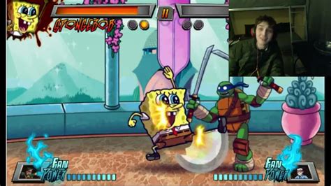 Leonardo Vs Spongebob Squarepants In A Nickelodeon Super Brawl 3 Battle