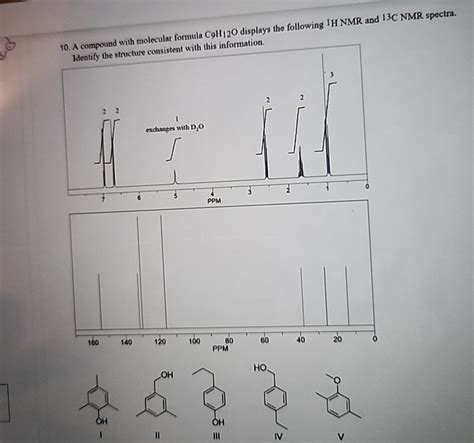 Solved A Compound With Molecular Formula C H O Displays Chegg