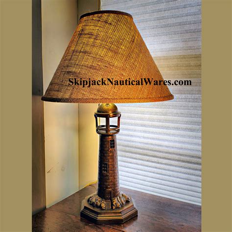 Vintage Brass Lighthouse Nautical Table Lamp Skipjack Nautical Wares