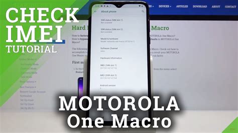 MOTOROLA One Macro How To Check Serial Number And IMEI Info YouTube