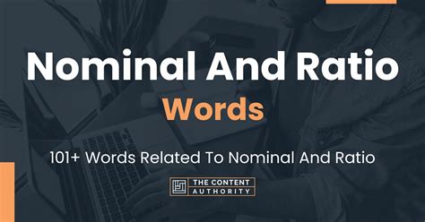 Nominal And Ratio Words Words Related To Nominal And Ratio