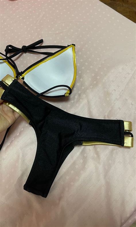 Bnew Sexy Black Gold Bikini Women S Fashion Swimwear Bikinis Swimsuits On Carousell