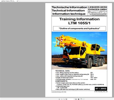 Liebherr Crane LTM 1055 1 Full Training Information Technical