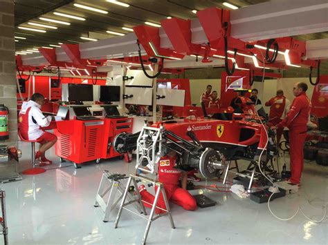 Ferrari garage at the Belgian Grand Prix this weekend. : formula1