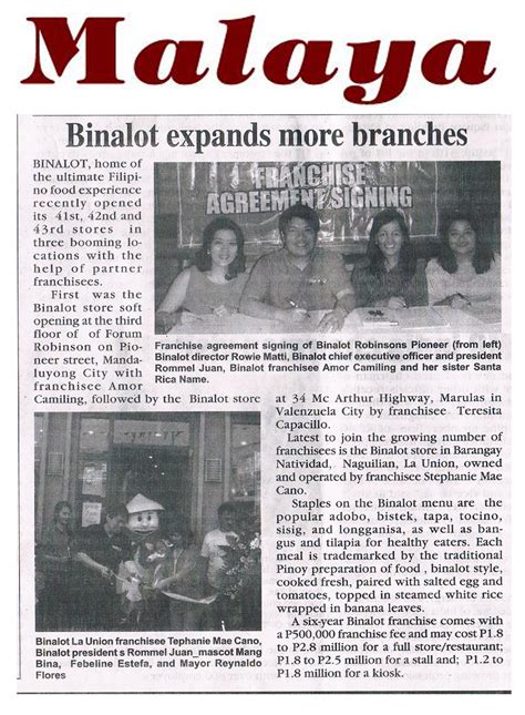 Binalot expands more branches - Binalot Fiesta Foods