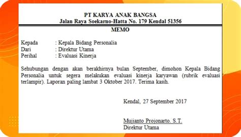 Pengertian Memo Contoh Tujuan Ciri Struktur Resmi Betantt