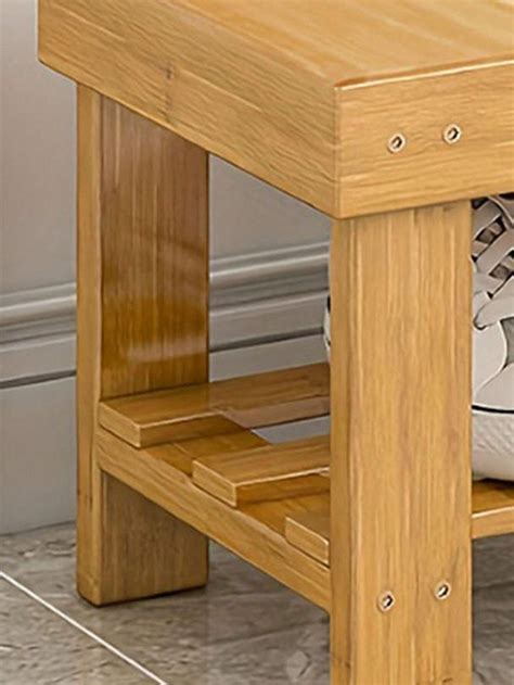 Solid Wood Shoe Changing Stool Home Entrance Shoe Cabinet Bench Can