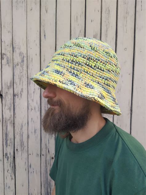 Man Knit Bucket Hat Crochet Bucket Hat Man Women Bucket Etsy