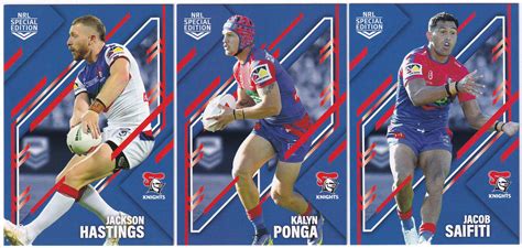 2023 NRL RIVALRY - 3 CARD 'BASE/COMMON' NEWCASTLE KNIGHTS TEAM SET ...