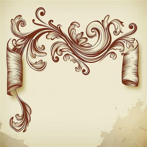 Vector Vintage Style Scroll Design Premium Ai Generated Image