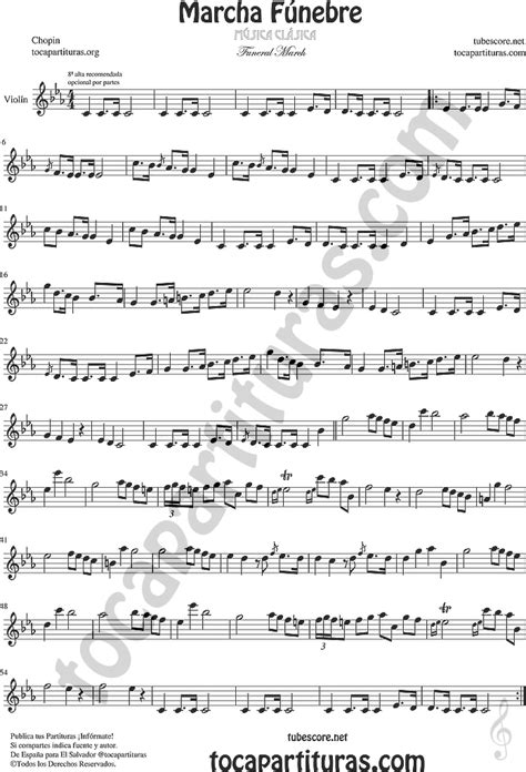 tubescore: Funeral March Sheet Music for Flute, Violin, Alto Saxophone ...