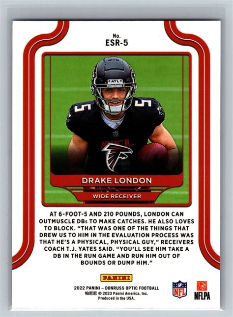 2022 Panini Donruss Optic Elite Series Rookies Esr 5 Drake London Rc