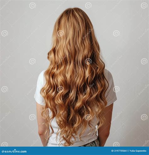 Woman With Long Blonde Hair Seen From Behind Stock Photo Image Of Head People 319770564