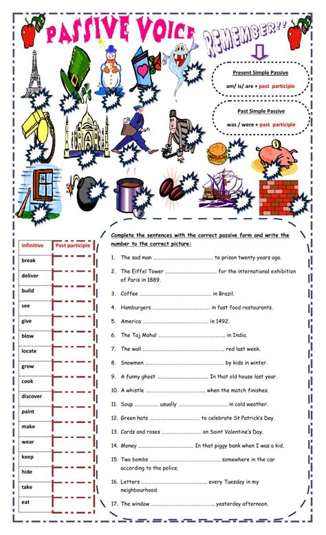 Passive Voice Exercises Mixed Tenses With Answers Lawrence Malones English Worksheets