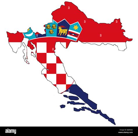 Croatia, flag, outline Stock Photo - Alamy