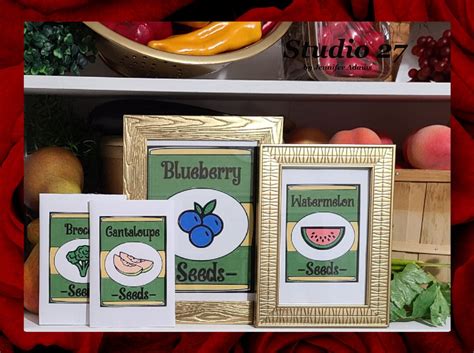 Seed Packet Art INSTANT DOWNLOAD Printable Fruits Vegetables Tiered ...