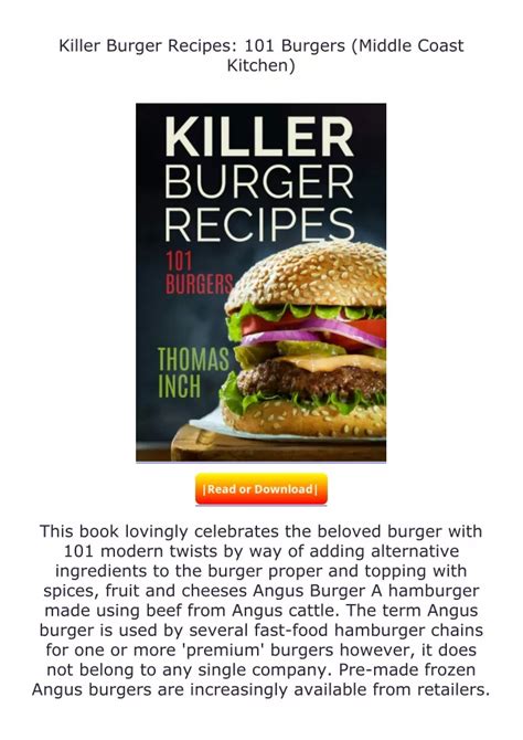 Ppt Killer Burger Recipes 101 Burgers Middle Coast Kitchen Powerpoint