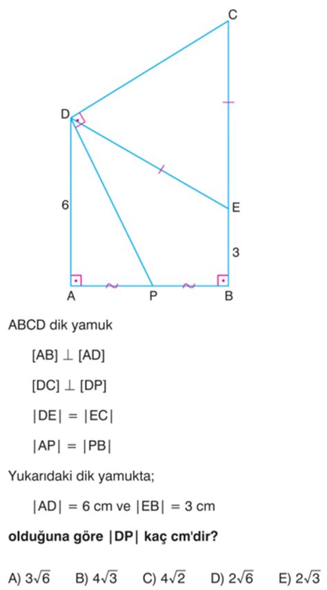 Çözüldü Dik Yamukta Uzunluk Trigonometri Pisagor Teoremi