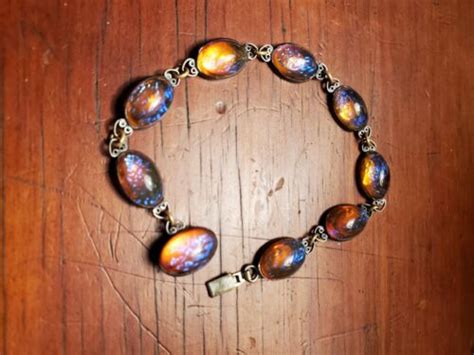 Antique Jelly Opal Or Dragons Breath Cabochon Silver Bracelet EBay