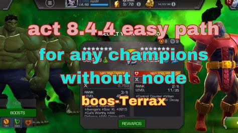 Act 844 Easy Path For Any Champions Without Node Easy Gameplay Boss Terrax Mcoc Youtube