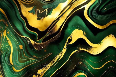 Premium Photo Gold And Green Marble Abstract Background