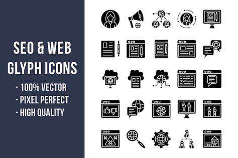 Premium Vector Seo And Web Glyph Icons