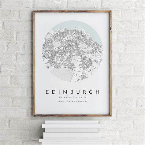 Edinburgh Map, Edinburgh Poster, Edinburgh Map Poster, Edinburgh Art ...