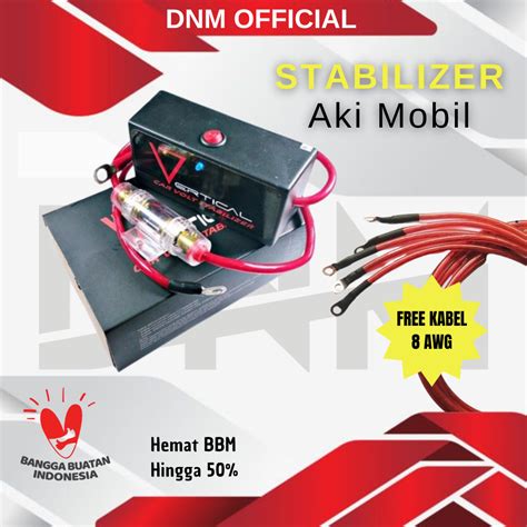 Jual Stabilizer Aki Mobil Vertical Tambah Sekring Tabung 60A Free Kabel