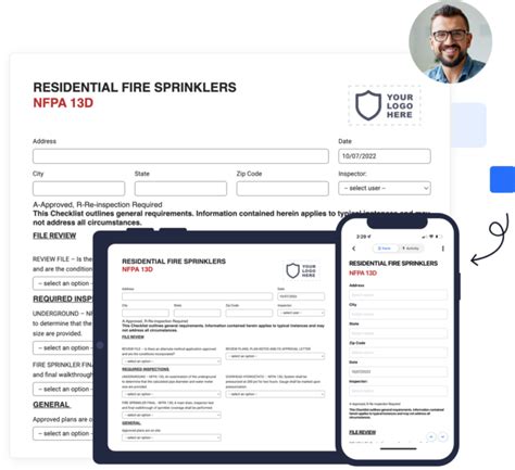 Residential Fire Sprinkler Inspection Nfpa 13d Form For Mobile Tablet